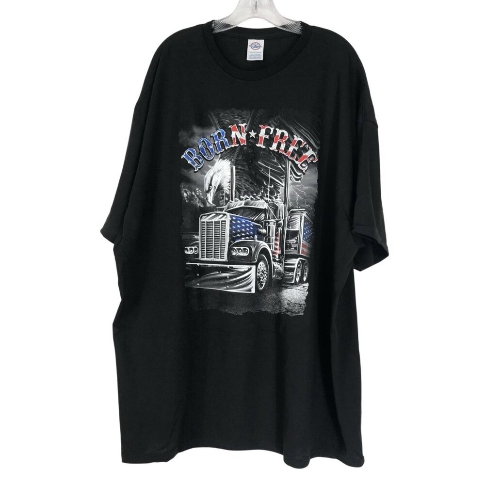 Delta T Shirt Mens Size 3XL‎ Born Free Eagle Flag Semi Truck